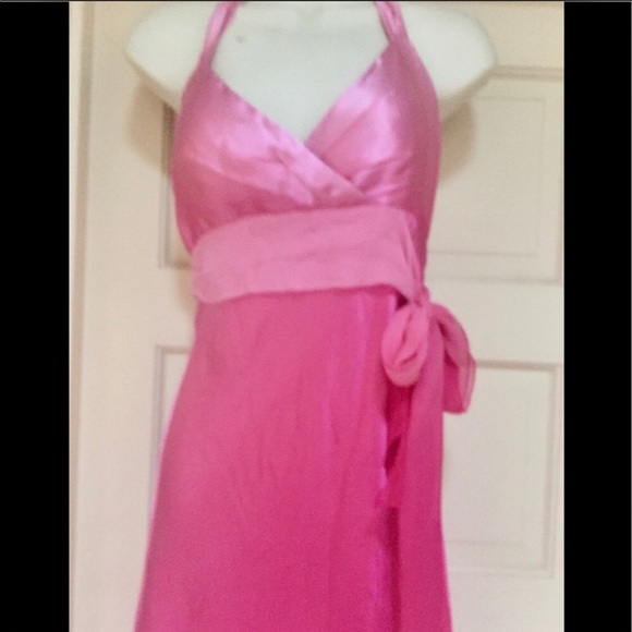 Cache Pink Ombré Silk Halter High Low Gown Dress - Picture 15 of 16